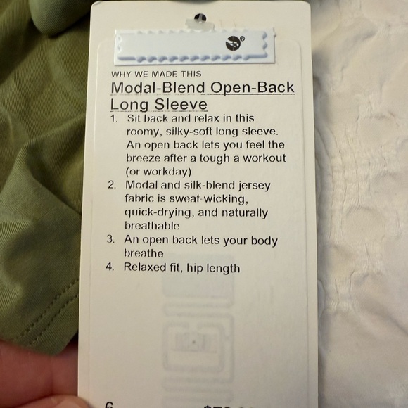 Modal blend open back long sleeve - Picture 4 of 5